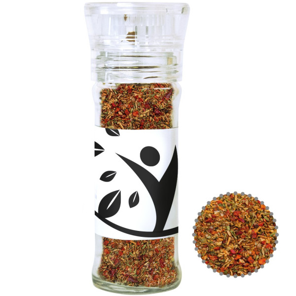 Gewürzmischung Mediterraner Veggie Mix, ca. 35g, transparente Gewürzmühle