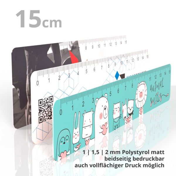 Lineal 15cm matt