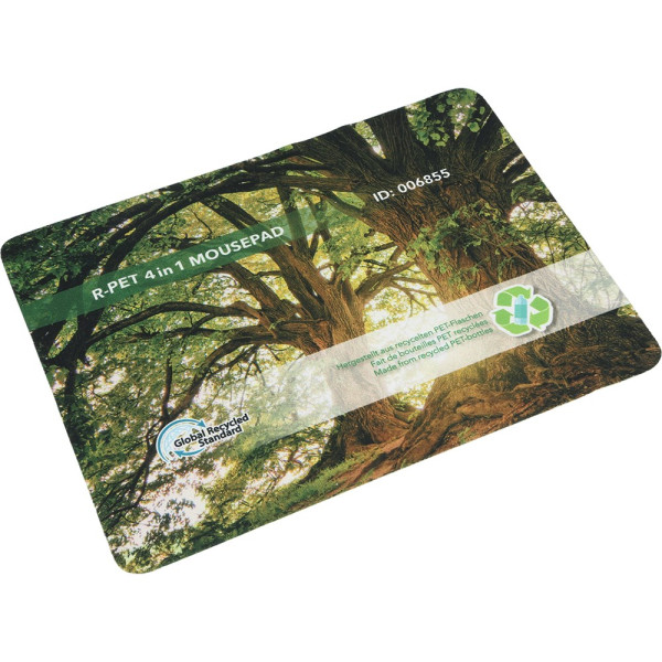 RPET 4 in 1 Mikrofaser Mousepad, 165 x 220 x 1 mm