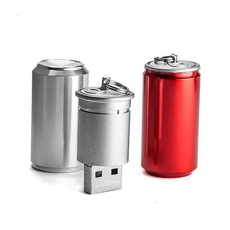 USB-Stick Dose-Silber-512 MB