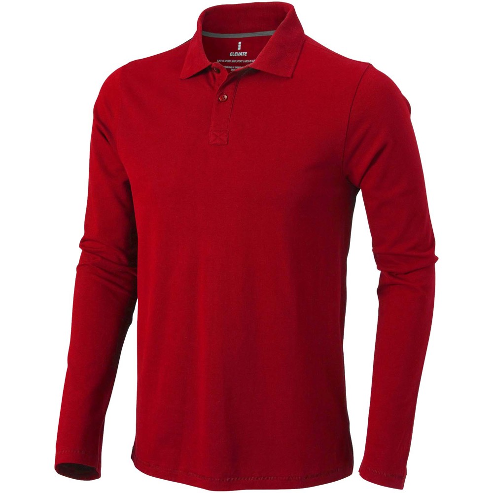 Calgary 180 g/m² Langarm Poloshirt für Herren - Rot