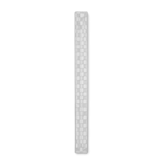 ENROLLO + - Reflektierendes Snap Armband mit karierter Oberflache und silberner oder gelber Reflexfolie (CE EN17353).