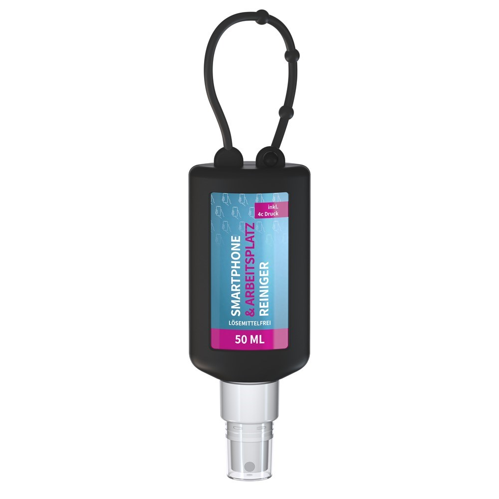 Smartphone & Arbeitsplatz-Reiniger, 50 ml Bumper frost, Body Label (R-PET) - schwarz