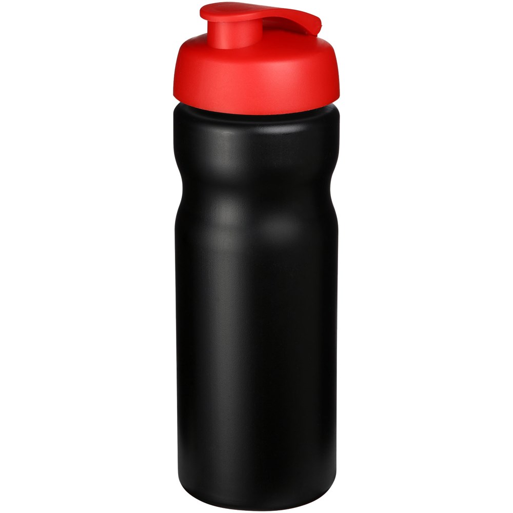 Baseline® Plus 650 ml Sportflasche mit Klappdeckel - schwarz, rot