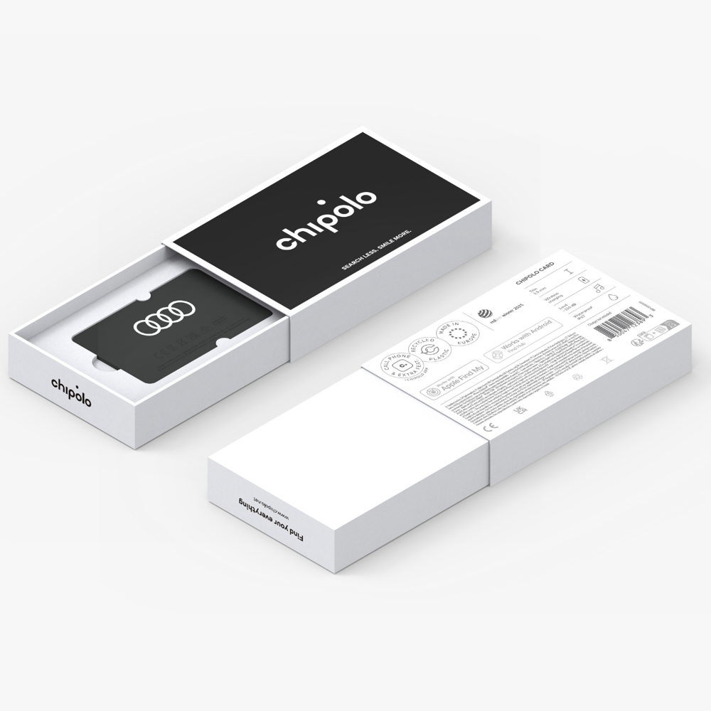 Chipolo CARD – Wiederaufladbarer Bluetooth-Tracker – kompatibel mit Apple Find My & Google Find Hub