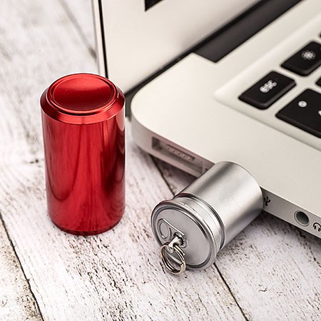USB-Stick Dose-Silber-512 MB