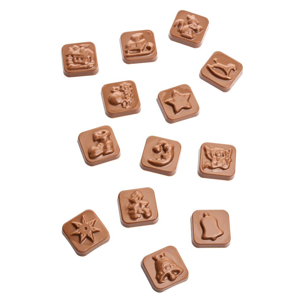 Wand Adventskalender individuell bedruckt 75 g  ,  Inhalt:  Callebaut Vollmilch Schokolade Kalender