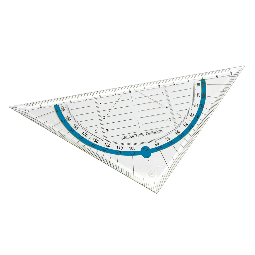 Geodreieck - transparent/blau