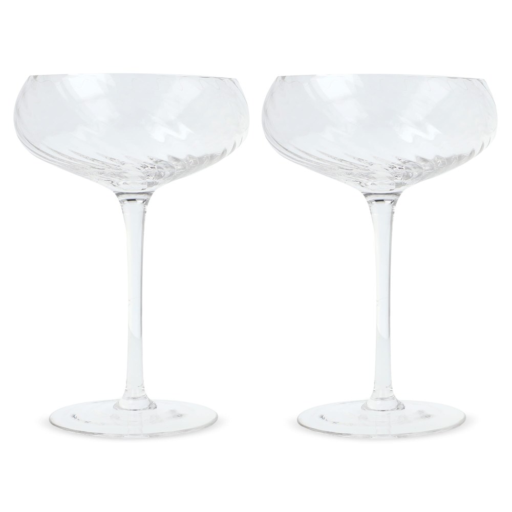 Byon Opacity 2er-Set Sektgläser mit stilvollem Glasmuster 300ml