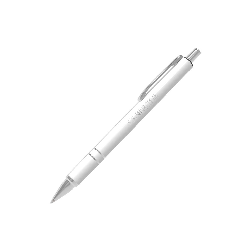 Pen Alu White (Blue ink)