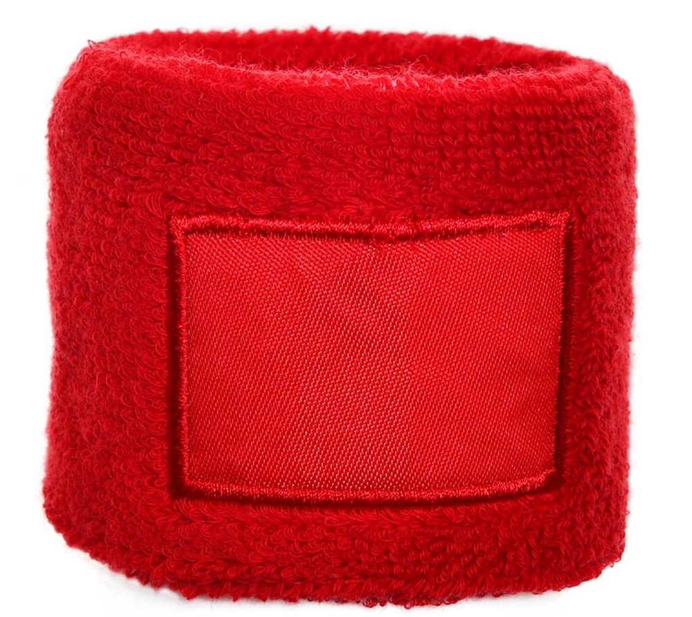 Frottier Armschweißband mit Label - Rot (PMS 199c) / Rot