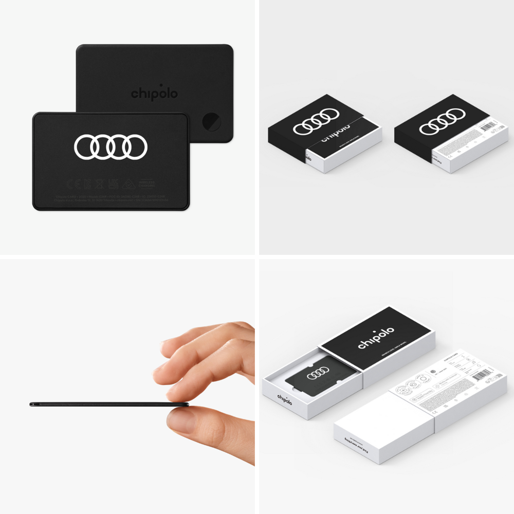 Chipolo CARD – Wiederaufladbarer Bluetooth-Tracker – kompatibel mit Apple Find My & Google Find Hub