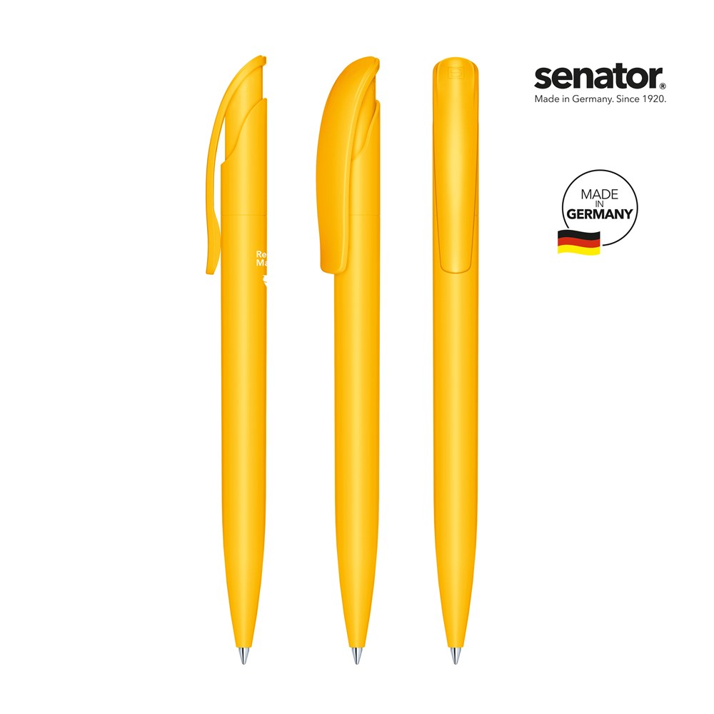 senator® Challenger  Matt Recycled Druckkugelschreiber - weiß/gelb 7408 senator® Challenger  Matt Recycled Druckkugelschreiber - weiß/gelb 7408