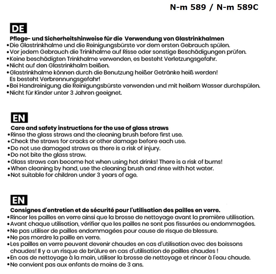 4er Glastrinkhalm Set + Bürste