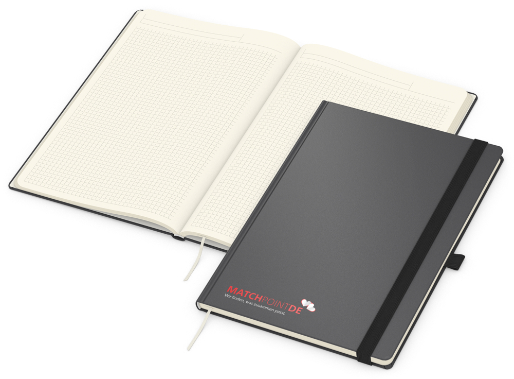 Notizbuch Vision-Book EXPRESS, A4, Creme, Winkelkaro, anthrazit