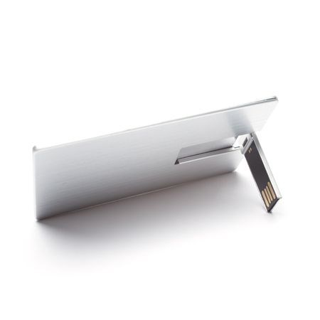 USB-Stick Basic Card Metall-Silber-4 GB
