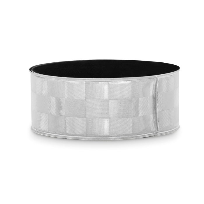 ENROLLO + - Reflektierendes Snap Armband mit karierter Oberflache und silberner oder gelber Reflexfolie (CE EN17353).