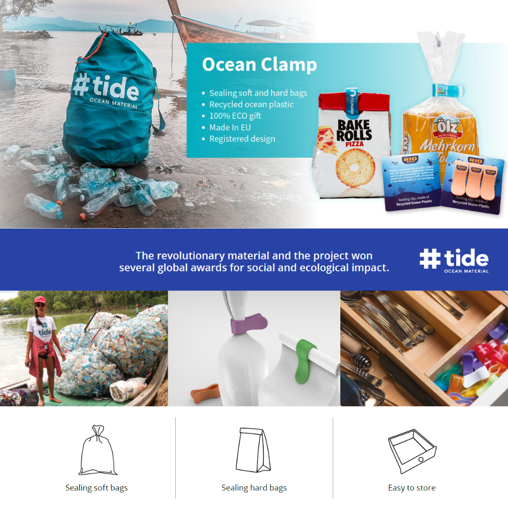 Recycelte Ocean Clamps - Patentierte Verschlussklips