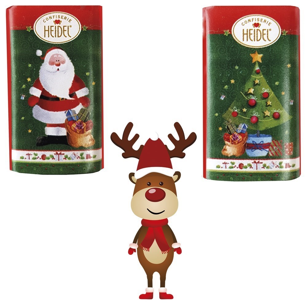 Tisch Adventskalender HEIDEL aus 100 % Papier individuell bedruckt 72 g  ,  Inhalt:  Heidel Schokoladentäfelchen