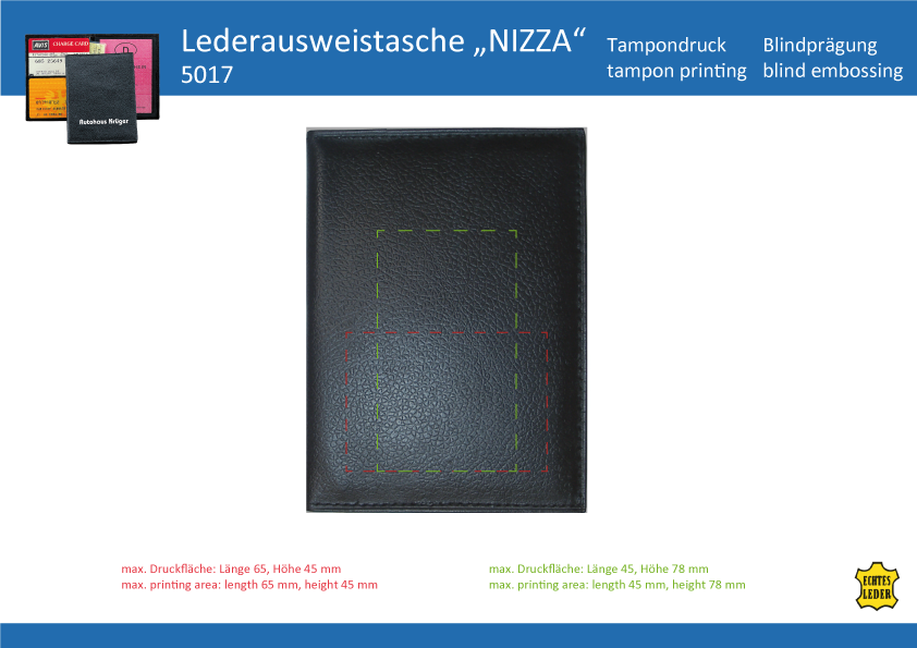 Luxus-Ausweistasche NIZZA aus Leder