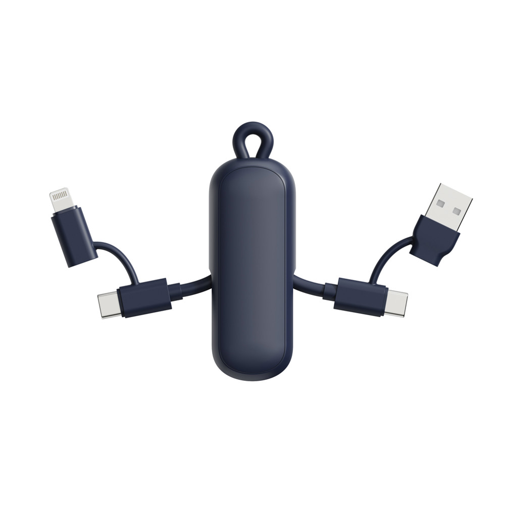 Urban Vitamin Dublin 100W 4-in-1-Kabel am Schlüsselanhänger - blau (± PMS 4145 C)